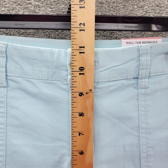 Style & Co Shorts Women's 10P Aqua Blue Rolled Cuff Bermuda - Picture 8 of 14